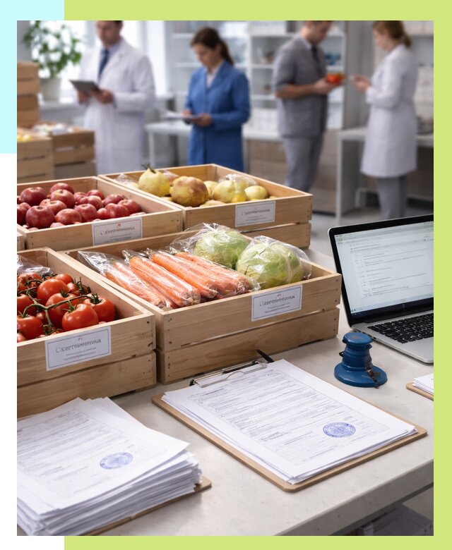 Сертификация овощей и фруктов в Стерлитамаке от 8754 р. | Алешин-Стм
